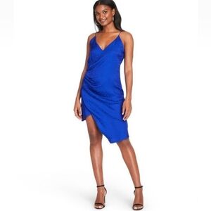 Target x CUSHNIE Royal Blue Leopard Print Slip Dress Size 8